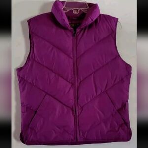 Eddie Bauer Packable Goose Down Quilted Puffer Gilet Vest Outdoor Warm Purple